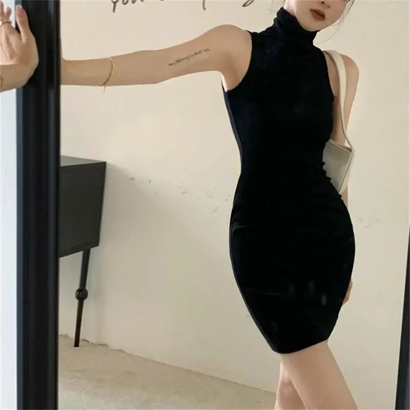Asymmetrical Cold-Shoulder Mini Dress